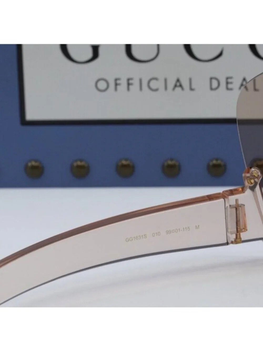 Gucci GG1631S 010 Shield Sunglasses - Nude\Pink